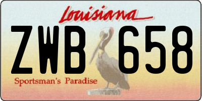 LA license plate ZWB658