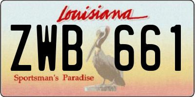 LA license plate ZWB661