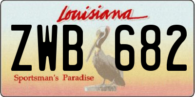 LA license plate ZWB682