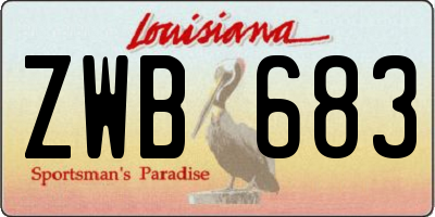 LA license plate ZWB683