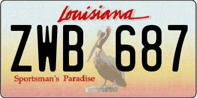 LA license plate ZWB687