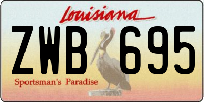 LA license plate ZWB695