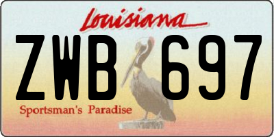 LA license plate ZWB697