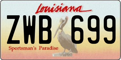 LA license plate ZWB699