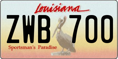 LA license plate ZWB700