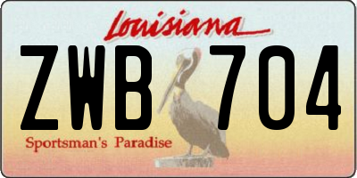 LA license plate ZWB704