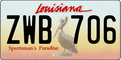 LA license plate ZWB706