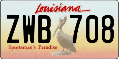 LA license plate ZWB708