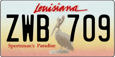 LA license plate ZWB709