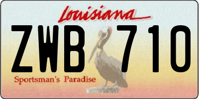 LA license plate ZWB710