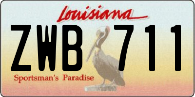 LA license plate ZWB711