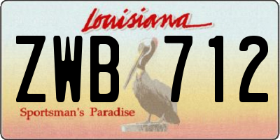 LA license plate ZWB712