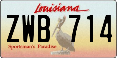 LA license plate ZWB714