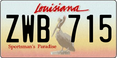 LA license plate ZWB715