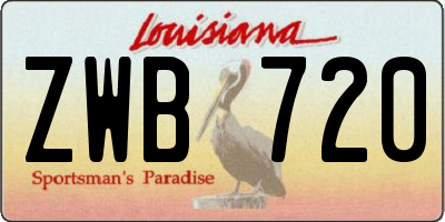 LA license plate ZWB720