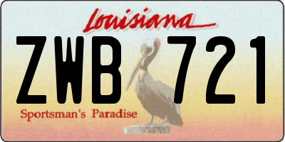 LA license plate ZWB721