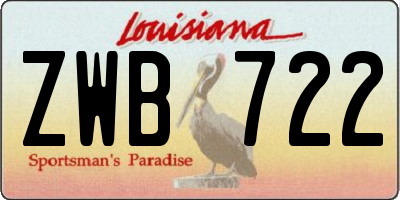 LA license plate ZWB722