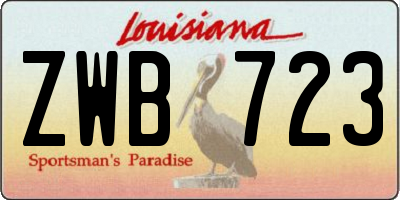LA license plate ZWB723