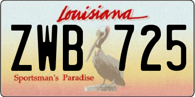 LA license plate ZWB725