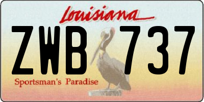 LA license plate ZWB737