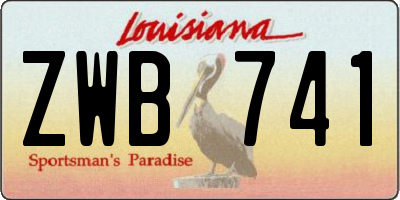 LA license plate ZWB741