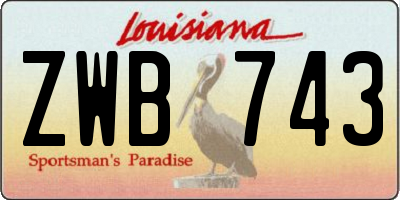 LA license plate ZWB743