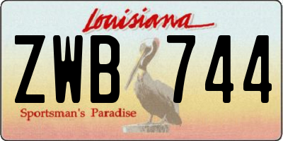 LA license plate ZWB744