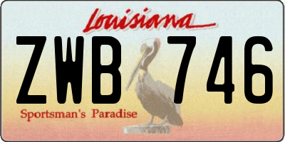 LA license plate ZWB746