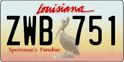 LA license plate ZWB751