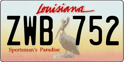 LA license plate ZWB752