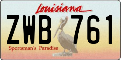 LA license plate ZWB761