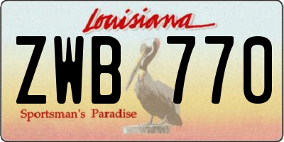 LA license plate ZWB770