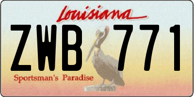 LA license plate ZWB771
