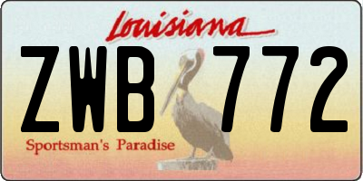 LA license plate ZWB772