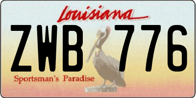 LA license plate ZWB776