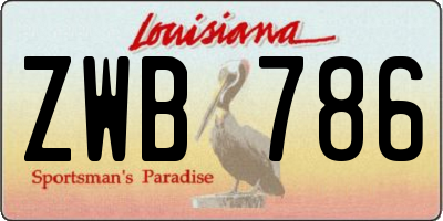 LA license plate ZWB786