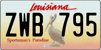 LA license plate ZWB795