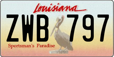 LA license plate ZWB797