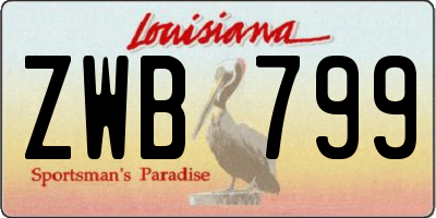 LA license plate ZWB799