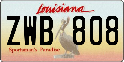 LA license plate ZWB808