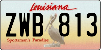 LA license plate ZWB813