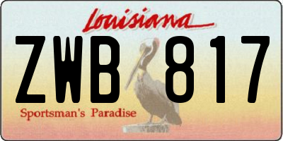 LA license plate ZWB817