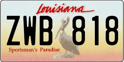 LA license plate ZWB818