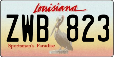 LA license plate ZWB823
