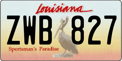 LA license plate ZWB827