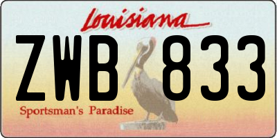 LA license plate ZWB833