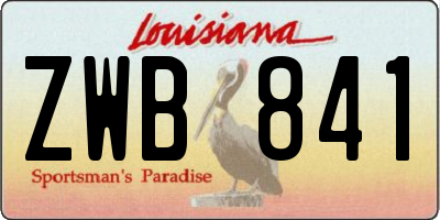 LA license plate ZWB841