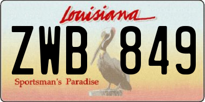 LA license plate ZWB849