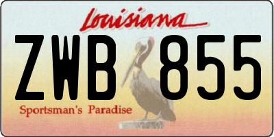 LA license plate ZWB855