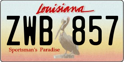 LA license plate ZWB857